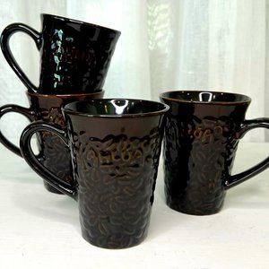 Set of Four Kahlua Liqueur Coffee Bean Mugs